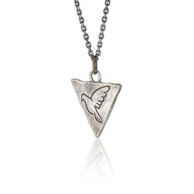 Cartography Men's Folk And Roll - Peace And Music Necklace In Sterling Silver