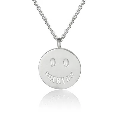 Cartography Men's Fuck You - Smiley Necklace In Sterling Silver