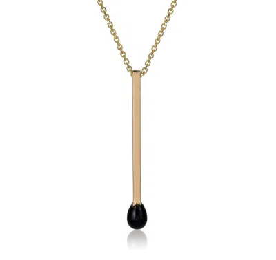 Cartography Men's Gold / Black Daughters Of Bilitis - 14k Solid Gold Matchstick Necklace