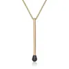 Cartography Men's Gold / Black Mattachine Society - Matchstick Necklace In 14k Solid Gold And Black Diamonds