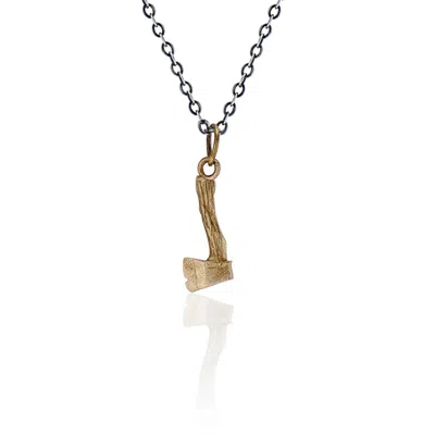 Cartography Men's Gold / Silver Axe - Necklace In Brass In Multi