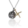 Cartography Men's Gold / Silver Healer - St. Brigid And Cross Necklace In Sterling Silver And Brass