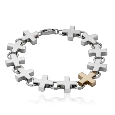 Cartography Men's Gold / Silver Who's Your Plus One? Bracelet In Sterling Silver And Gold In Multi