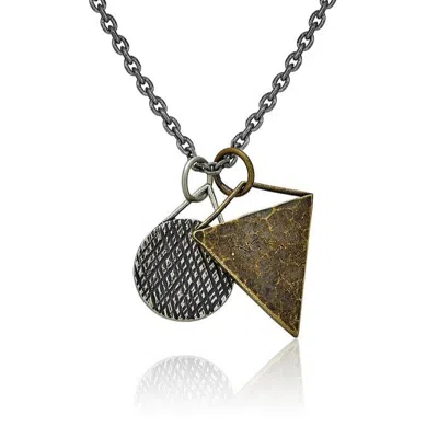 Cartography Men's Gold / Silver Within You And Without You - Triangle And Circle Necklace In Sterling Silver And