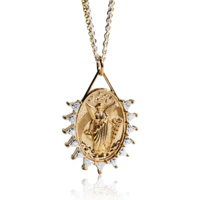 Cartography Men's Gold / White Iris The Greek Goddess Of Rainbows - Necklace In 14k Solid Gold