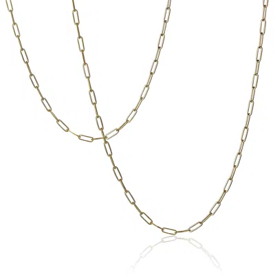 Cartography Men's Golden Paper Clip - Solid 14k Gold Necklace