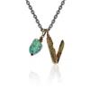 Cartography Men's Green / Blue / Gold December's Child - Pocket Knife Necklace In Sterling Silver And Turquoise