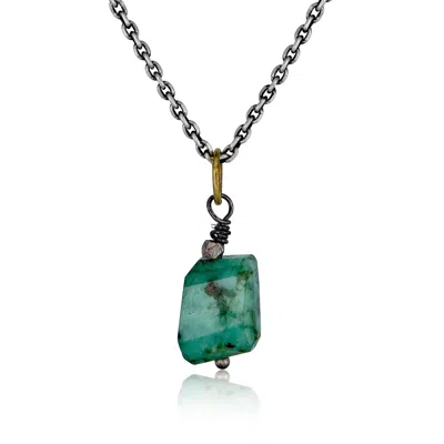 Cartography Men's Green / Silver Little Green - Emerald Necklace In Sterling Silver