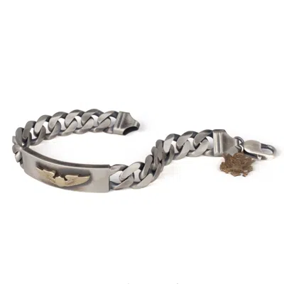 Cartography Men's Grey / Gold / Silver Gimme Shelter - World War Two Inspired Bracelet In Sterling Silver