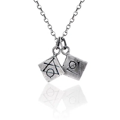 Cartography Men's Grey / Silver Salt Air Salt Water - Alchemy Symbols Sterling Silver Necklace
