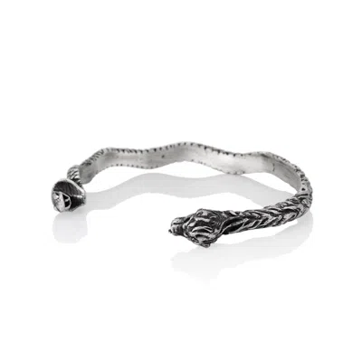 Cartography Men's Grey / Silver Sinead O Connor - Lion And Cobra Cuff In Sterling Silver In Gray