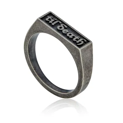 Cartography Men's Grey / Silver Til Death Sterling Silver Ring In Gray