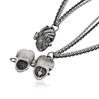 Cartography Men's Jack: Fuck You - Anatomical Heart Necklace In Sterling Silver