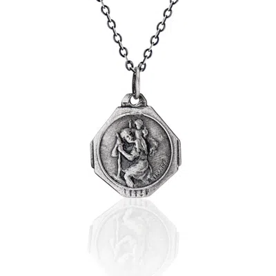 Cartography Men's Le Petit Prince - St. Christopher Patron Saint Of Travel Necklace In Sterling Silver
