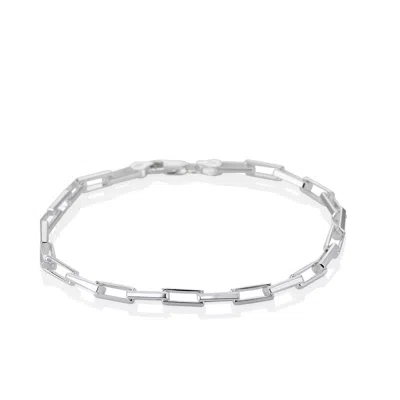 Cartography Men's Rectangle - Link Bracelet In Sterling Silver
