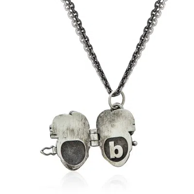 Cartography Men's Stephen: B Is For Booger - Anatomical Heart Locket Necklace In Sterling Silver