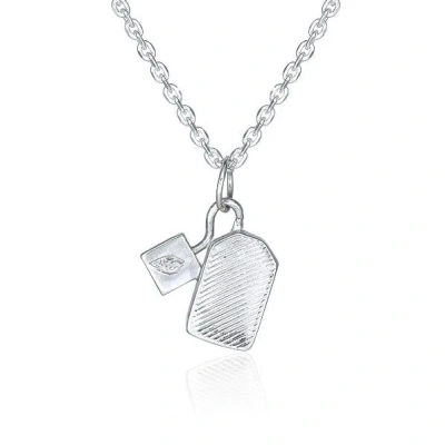 Cartography Men's Tea Bag - Necklace In Sterling Silver