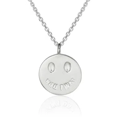 Cartography Men's You Twat - Smiley Necklace In Sterling Silver