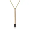 Cartography Women's Black / Gold Mattachine Society - Match Stick Necklace In 14k Solid Gold And Black Diamonds In Multi