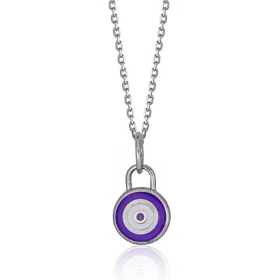 Cartography Women's Blue / Silver Evil Eye - Enameled Talisman Of Protection Necklace In Blue/silver