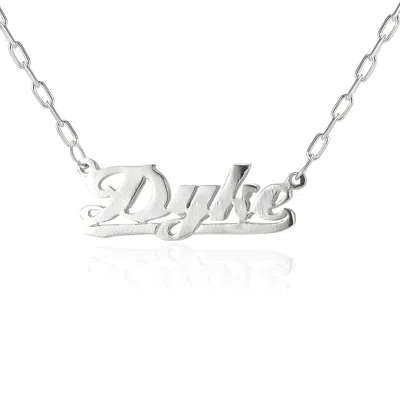 Cartography Women's Dyke Nameplate Necklace In Sterling Silver