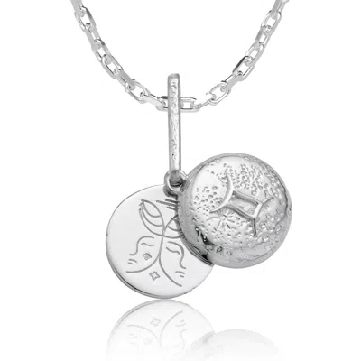 Cartography Women's Gemini Zodiac Locket Necklace In Sterling Silver