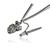 Cartography Women's Grey / Silver Cunt  - Dagger In Heart - Anatomical Heart Necklace In Sterling Silver In Gray