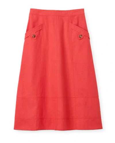 Cartolina Alice Linen Skirt In Red