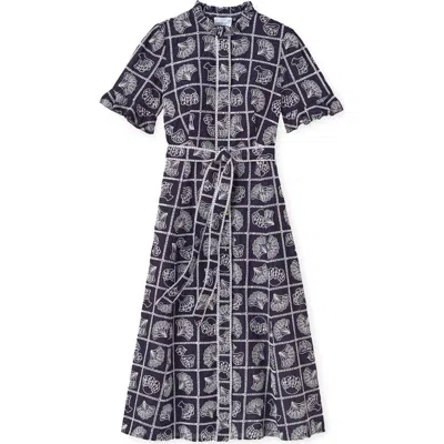 Cartolina Aria Eyelet Midi Dress In Black