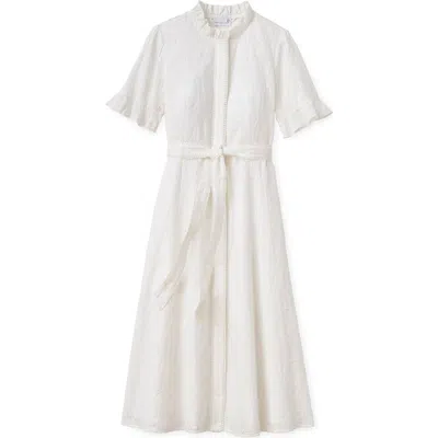 Cartolina Aria Eyelet Midi Dress In White