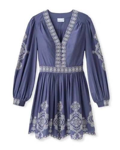 Cartolina Blake Embroidered Mini Dress In Purple