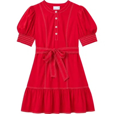 Cartolina Bonnie Cotton Poplin Mini Dress In Red