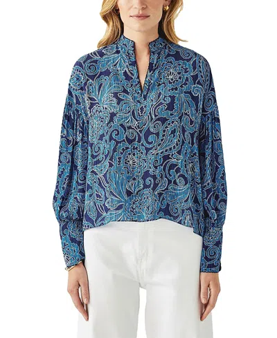 Cartolina Carina Blouse In Blue San Lorenzo Paisley