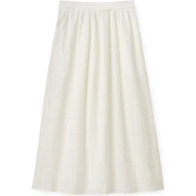 Cartolina Celine Eyelet Midi Skirt In White
