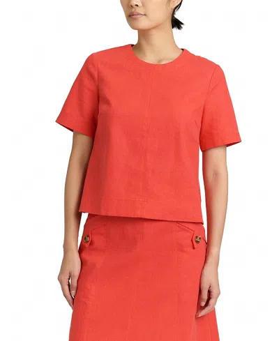Cartolina Chloe Linen Top In Red