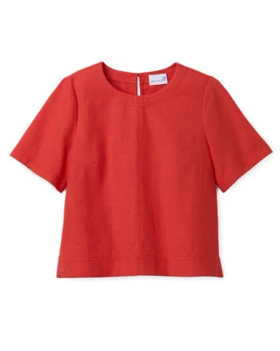 Cartolina Chloe Linen Top In Red