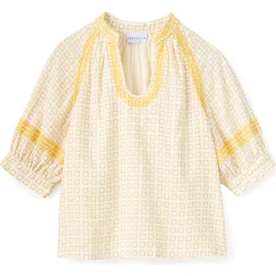 Cartolina Eleanor Linen Top In Multi