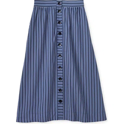 Cartolina Ella Stripe Midi Skirt In Brown