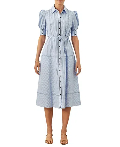 Cartolina Francesca Dress In Maya Blue Stripe