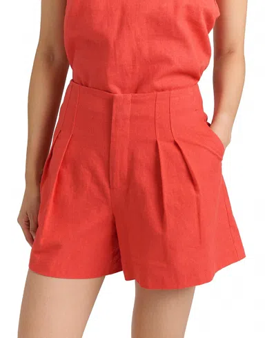 Cartolina Frankie Linen Shorts In Orange