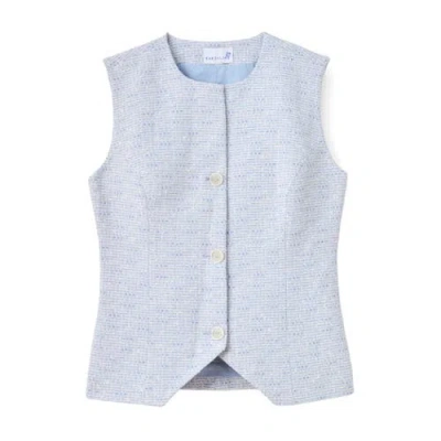 Cartolina Freja Tweed Vest In Blue
