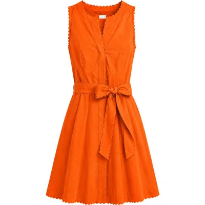 Cartolina Hadley Cotton Poplin Romper In Bright Orange