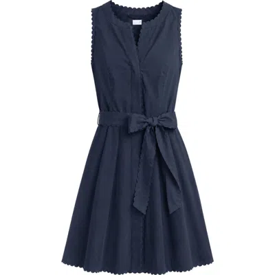 Cartolina Hadley Cotton Poplin Romper In Navy