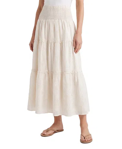 Cartolina Kylie Jacquard Smocked Midi Skirt In Neutral