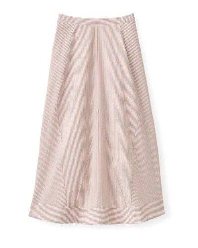 Cartolina Liberty Seersucker Midi Skirt In Black