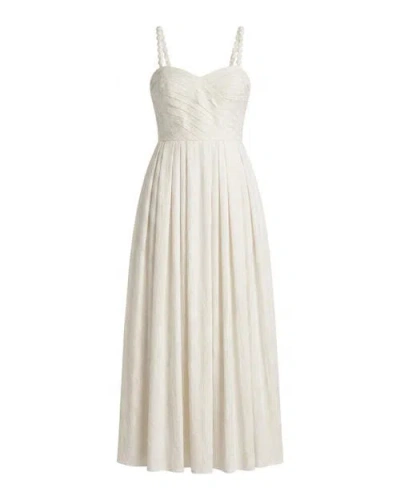 Cartolina Marabel Sweetheart Jacquard Midi Dress In Ivory