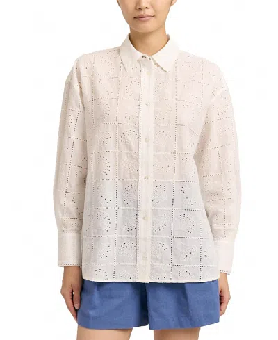 Cartolina Margaux Eyelet Shirt In White