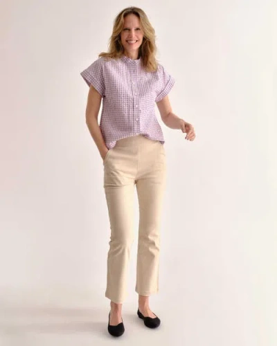 Cartolina Margo Gingham Button-down Shirt In Purple