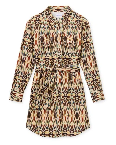 Cartolina Melody Mini Shirt Dress In Brown