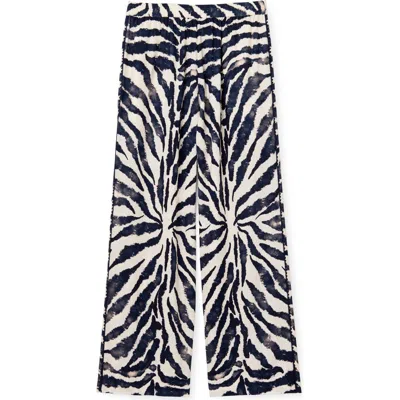 Cartolina Mia Wide-leg Linen Pant In Multi